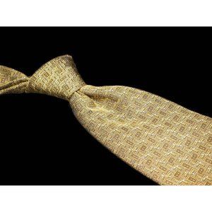 Robert Talbott Best of Class Tan White Geometric Pin Dot 100% Silk Men's Luxury
